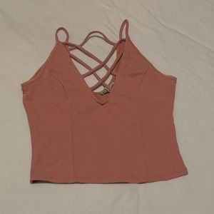 Mauve/pink asymmetric crop top size Small.